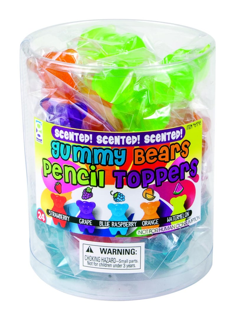 Geddes Raymond Gummy Bear Scented Pencil Toppers - Pack of 24 - Fun and Colorful School Supplies for Kids - Image 2